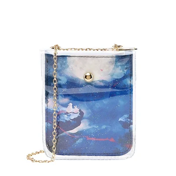 

New 2019 Clear Transparent PVC Shoulder Bags Women Fashion Candy Color Jelly Handbag