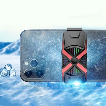 

Dual Cooling Phone Cooler Fan + Semiconductor with Colorful LED Light Pubg Cooling Cooler for 4.5 Inch to 7 Inch Phone Plug and