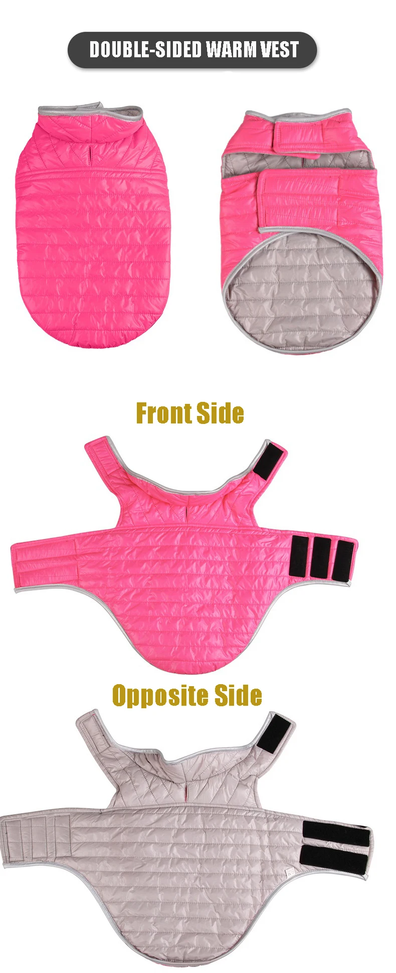 Double-Sided Waterproof Puppy Jacket Winter Pet Dog Warm Clothes Vest Coat For Medium Dogs Reflective Clothing Pet Outfit XS-XXL Double-Sided Waterproof Puppy Jacket Winter Pet Dog Warm Clothes Vest Coat For Medium Dogs Reflective Clothing Pet Outfit XS-XXL