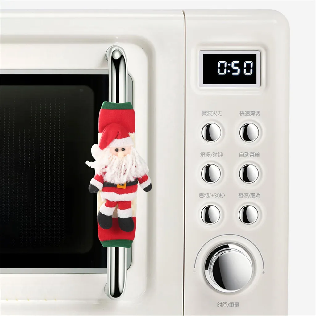 Microwave Oven Glove Cartoon Stereo Santa Claus Refrigerator Glove Baking Bbq Potholders Kitchen Cooking Microwave GlovesA20