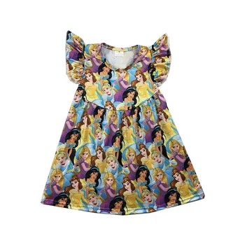 

purple color girls summer pearl dress princess patter cute girl dresses