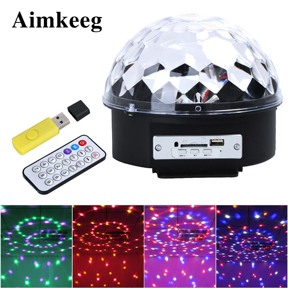 RGB светодиодный Bluetooth хрустальный магический шар сценический светильник MP3 USB диско-светильник с динамиком диско-шар светильник лампа для проекции вечерние лампы