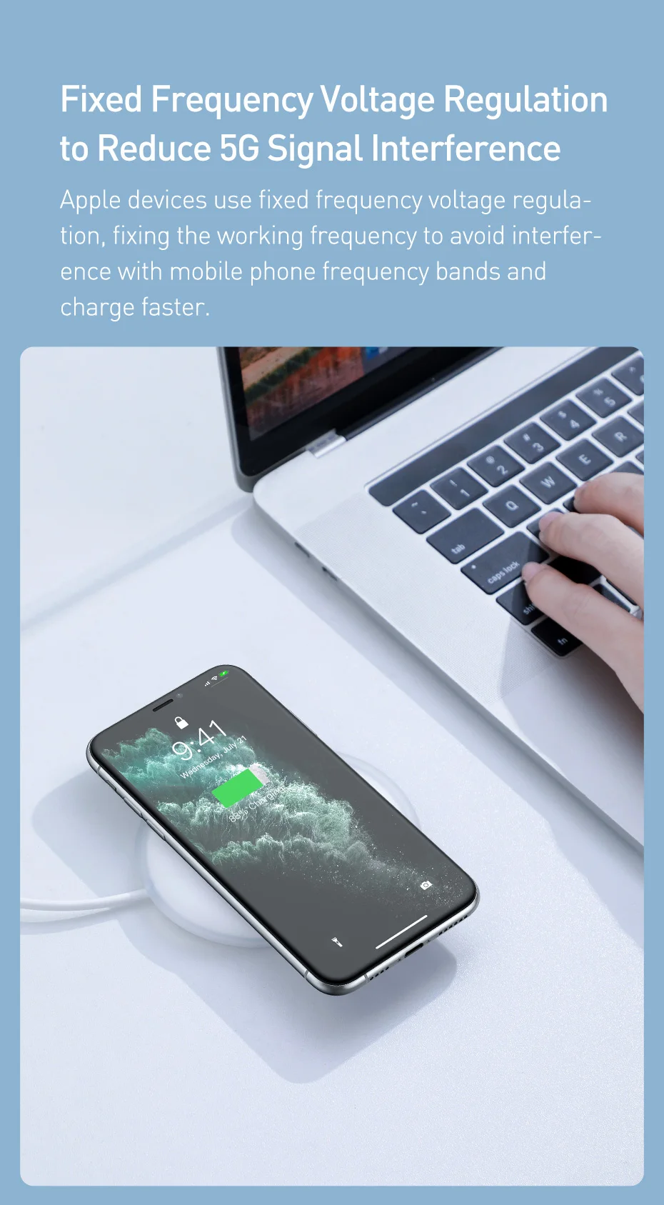 Baseus chargeur sans fil QI 15 w pour les mobiles et Airpods/pro-6