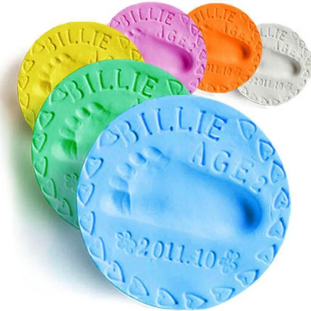 

Baby Care Air Drying Clay Baby Handprint Footprint Imprint Kit Casting Parent-child Hand Inkpad Fingerprint Soft Clay