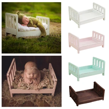 

Newborn Posing Sofa Prop for Photography Wood Bed Newborn Baby Photography Props Photo Studio Crib Prop for Photo Shoot