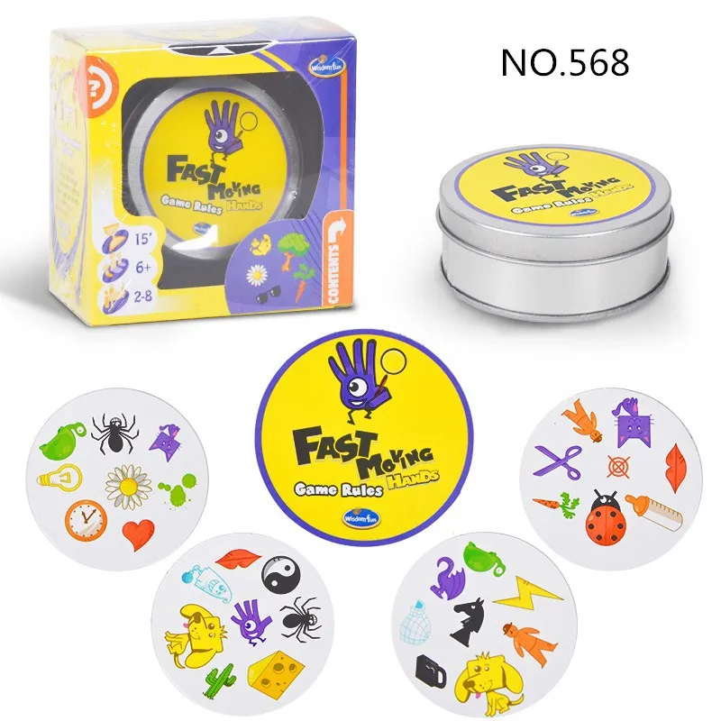 Игровые карты определить его Dobble Животные алфавит буквы цифры детский походный