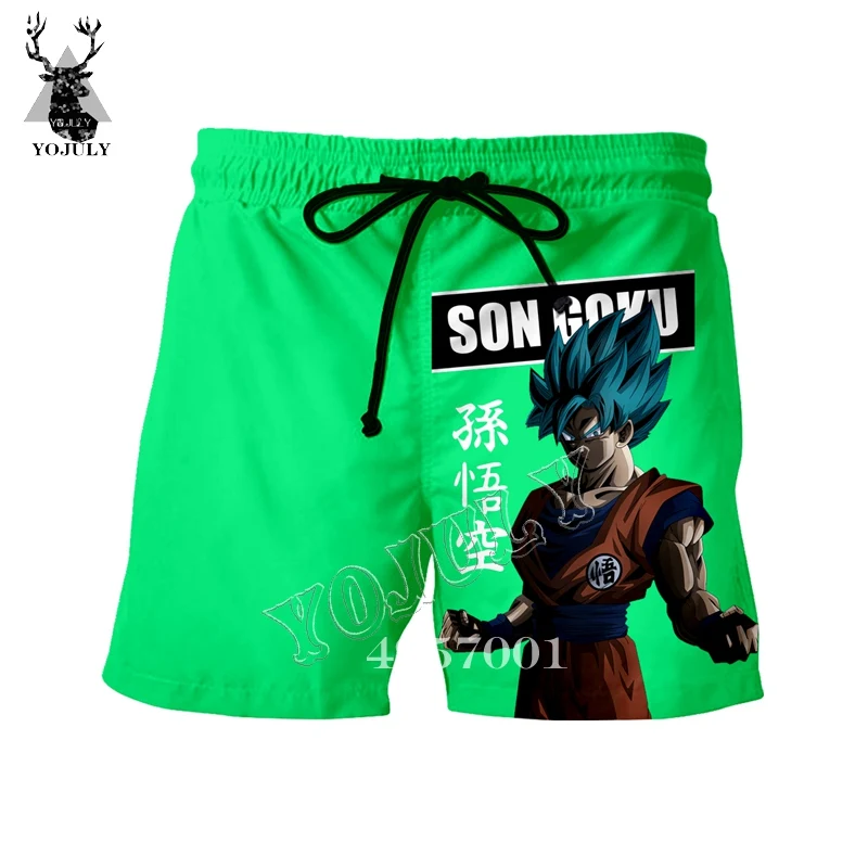 YOJULY новые летние Для мужчин Dragon Ball Z Сон Гоку 3D аниме принтом Шорты унисекс Повседневное пляжные шорты для серфинга шорты, короткие брюки Прямая DK20 - Цвет: 10