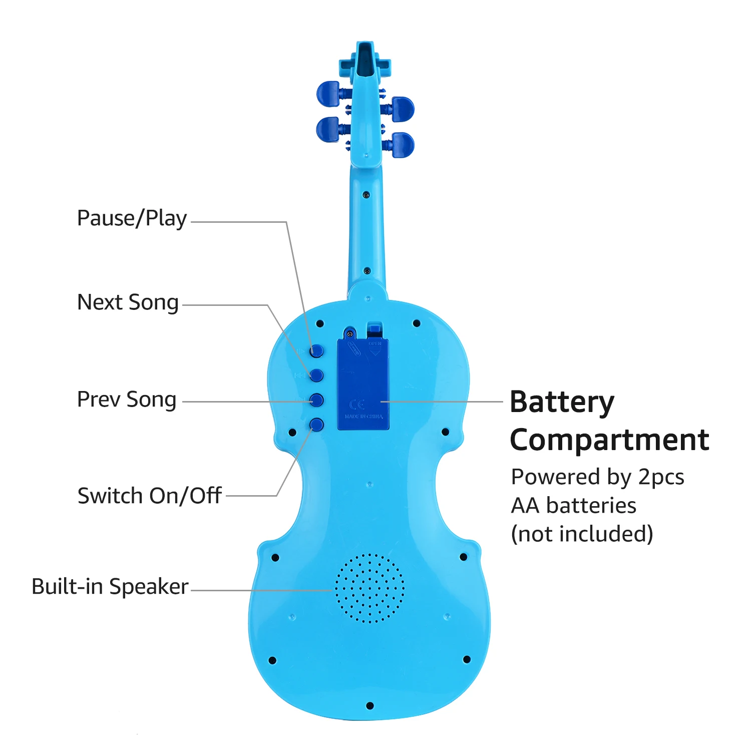 Kids Little Violin with Violin Bow Fun Educational Musical Instruments Electronic Toy for Children Boys and Girls