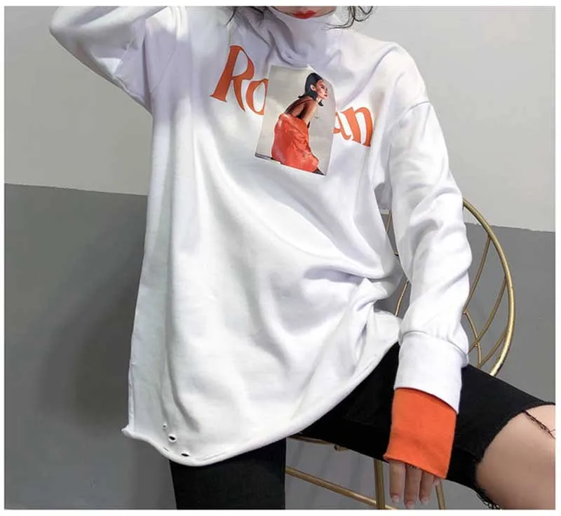 NiceMix moda feminina, весна-осень, новые Мультяшные лоскутные Футболки с длинным рукавом, женская одежда, vetement femme, женские топы, повседневные