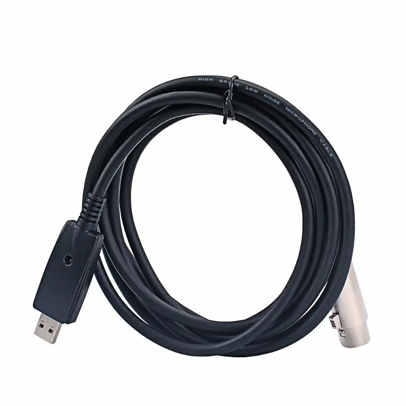 XLR для женщин USB Male-кабель 3 м 9ft. Черный адаптер для кабельного шнура микрофонный шнур Q6PB