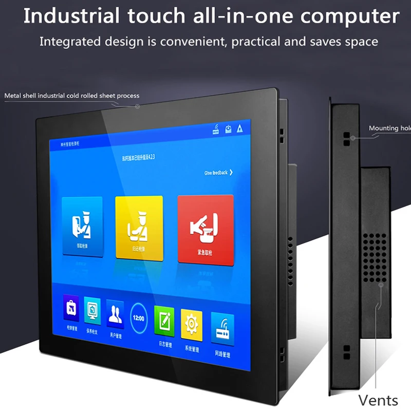 

10 12 15 17 19 Inch Wifi Win7 Linux Industrial computer Capacitive Touch Screen Core J1900 4G RAM ssd 32g all in one PC