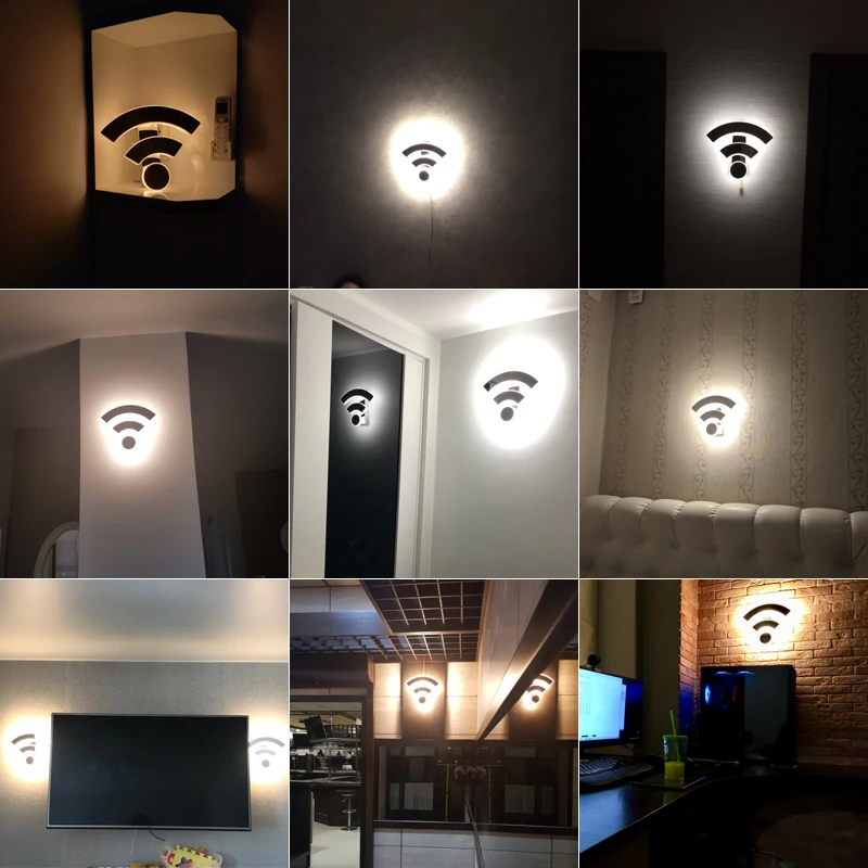 Креативный акриловый настенный светильник WIFI бра светодиодный для спальни