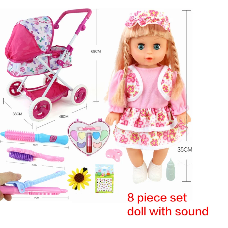 Ролевые игры, кукла, коляска, мебель, игрушки, кукольный домик, коляска на колесиках, Детские Имитационные игрушки, детская коляска для детей, детские подарки - Цвет: D