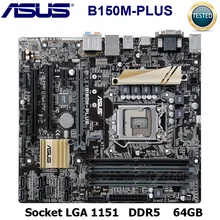 LGA1151 – carte mère B150M-PLUS originale d'occasion pour ASUS, composant pc, compatible avec processeurs Intel B150, socket PCI-E3.0, usb B150M-PLUS, sata, DDR4