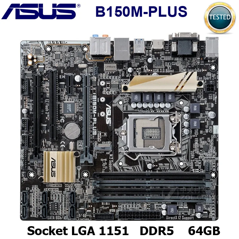 Best Price LGA1151 B150M-PLUS Motherboard USB3.0 PCI-E3.0 SATA3.0 For ASUS B150M-PLUS Original Used Desktop for Intel B150 Motherboard DDR4