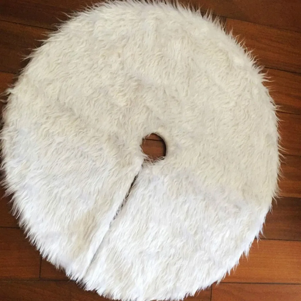 Christmas Plush Long Haired Christmas Tree Skirt Christmas Tree Skirt Decor Natal Navidad Год Новогодние Украшения 30