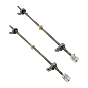 

3D printer T8 Screw Lead Screw 400mm Steel Lead Screw Shaft Nut Mounting (2 PCS)