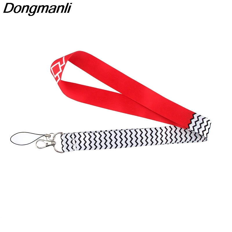 

K769 Double Peak Red Neck Strap Lanyard for key ID Card Phone Straps USB Badge holder Neck Strap Hang Rope Lariat 1PCS