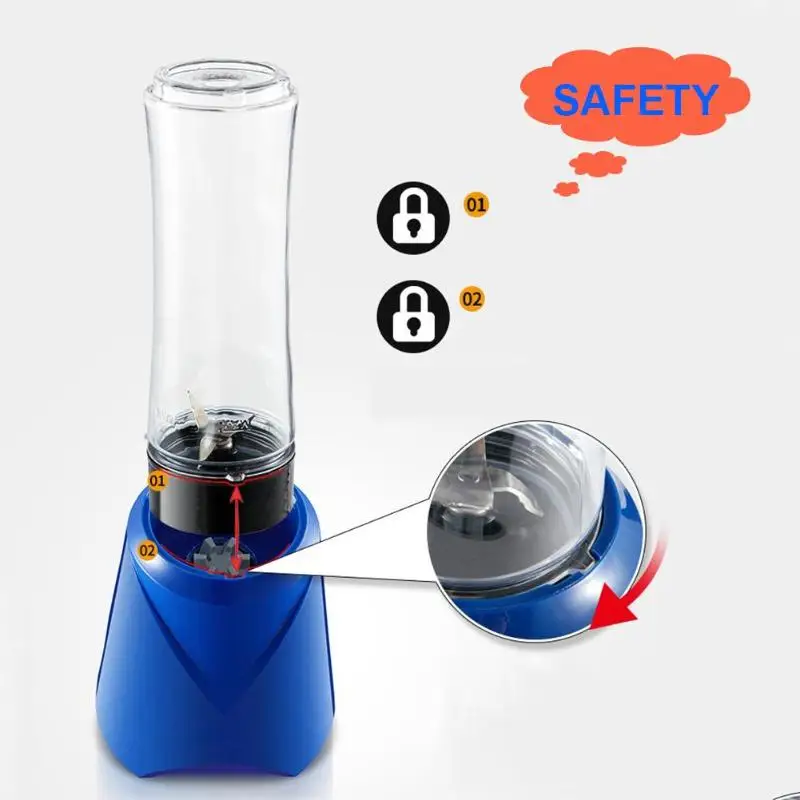 250W 600ml 4 Blades Portable Electric Juicer Blender Fruit Milkshake Mixer