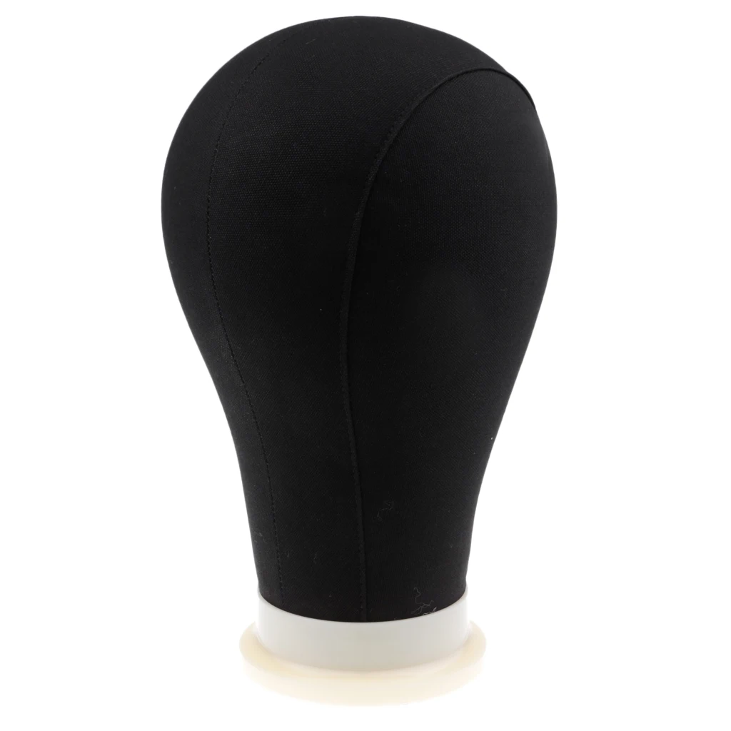2pcs Canvas Poly Head for Wig Hat Making Display w/ Mount Hole + 20pcs Pins 22” 24”