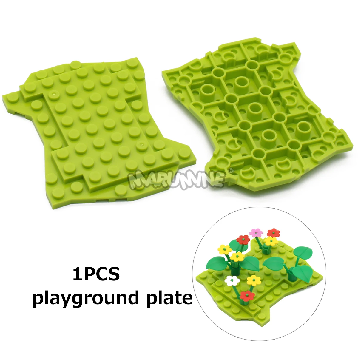 Marumine Grassland Baseplate Конструкторы Строительные кирпичи натуральный и Technic город совместимы Rrecycle игрушки для детей подарок - Цвет: 1PCS Grassland