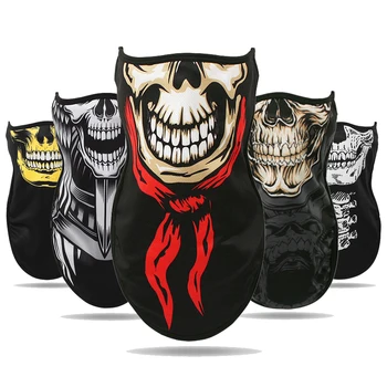 

Motorcycle Face Mask Cool Magic Skeleton Halloween Mask Tube Scarf Motocross Biker Bandana Mask Winter Cycling Fishing Ski Warm#
