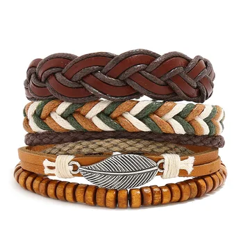 

braided leather bracelet with restoring ancient ways is more than simple diy combination three-piece leather bracelet