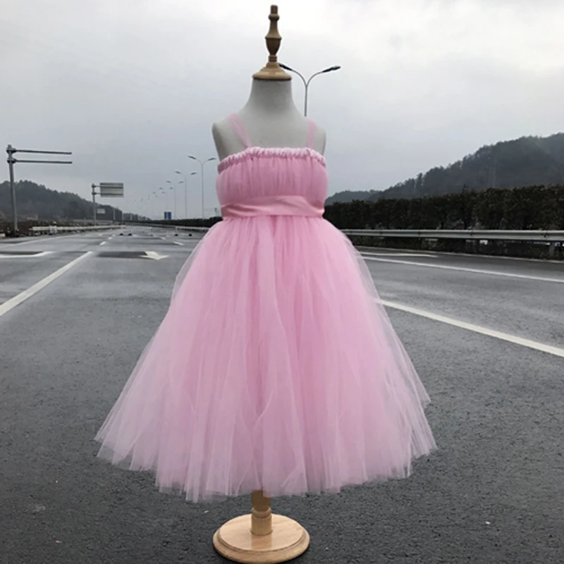 

2019 Kids Tutu Birthday Princess Party Dress for Girls Infant pink Children Bridesmaid Elegant Dress for Girl baby Girls Clothes