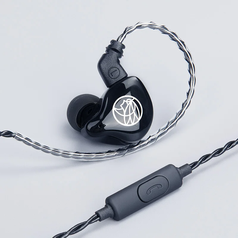 TFZ T1S T1SM HiFi аудио Динамический драйвер наушники-вкладыши монитор наушники 3,5 мм разъем для Xiaomi huawei мобильный телефон - Цвет: T1sm (with mic)Black