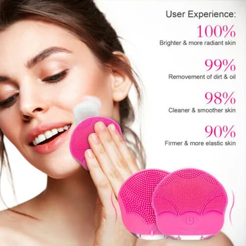 

Facial Cleaning Massage Brush Skin Face Care Mini Electric Washing Machine Waterproof Silicone Cleanser Dirt Remove Relaxation