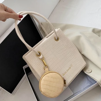 

AXUKES 2 PCS/SET Stone Pattern Small PU Leather Hand Bags For Women 2020 Elegant Shoulder Handbags and Purses Travel New Totes