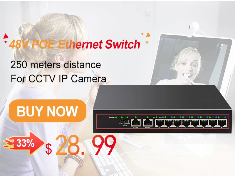 4 Порты и разъёмы 10/100 м PoE+ 1 Порты и разъёмы Uplink Ethernet-коммутатор 48V VLAN сетевой коммутатор питания через Ethernet RJ45 IEEE 802.3af сетевой коммутатор для видеонаблюдения Камера ПК 250 м