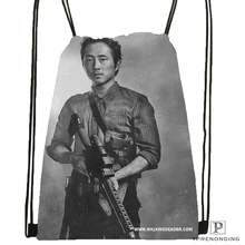 Пользовательские Ходячие мертвецы походная сумка на шнурке милый рюкзак дети ранец(черная спина) 31x40 см#180531-03-60