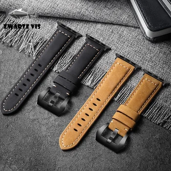 

Handmade Crazy Cowhide Watchband For Apple Watch Band Series 5/4/3/2 42mm 38mm Genuine Leather Sports Strap for iWatch 44mm 40mm