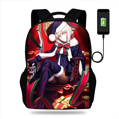 Игра Fate Grand Orde школьные сумки для подростков девочек рюкзаки ранец для детей ортопедические mochila escolar Usb зарядка Книга сумка - Цвет: k7499