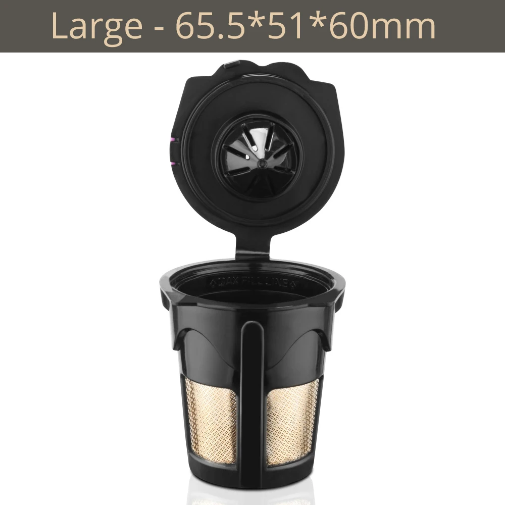 K Cup многоразовый фильтр для кофе для использования на моделях пивовара Keurig 2,0, совместимый с K200, K300, K350, K360, K400, K450, K460 и т. Д - Цвет: 1 Pack Large