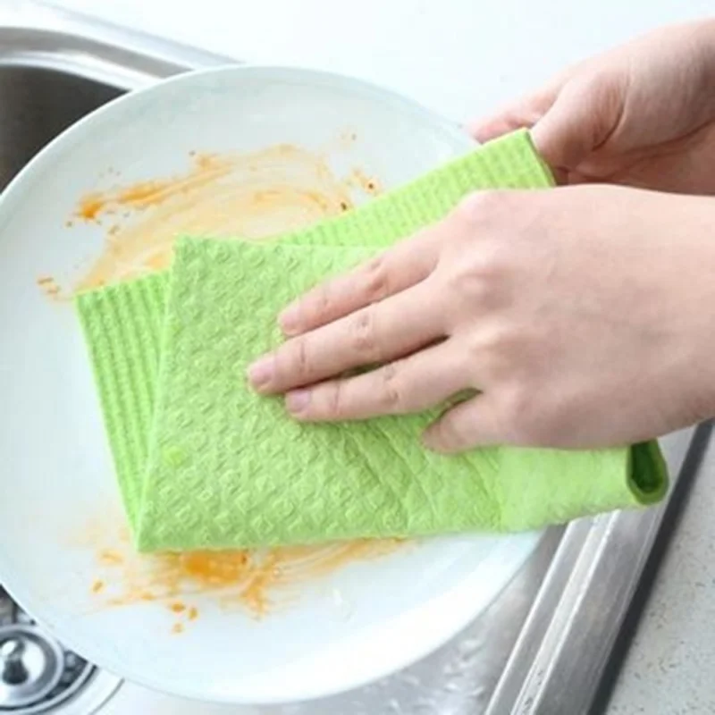 1 шт. Супер Абсорбирующая ткань для чистки хлопок кухонная ткань для посуды посуда бытовой чистящий посудомоечный спонж ткань кухонный инструмент