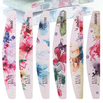 

25pc Nail File Buffer Set Halfmoon Shape Washable Sanding Block For Gel Nail Polishing Manicure Pedicure Nail Art Tools LA1521-2