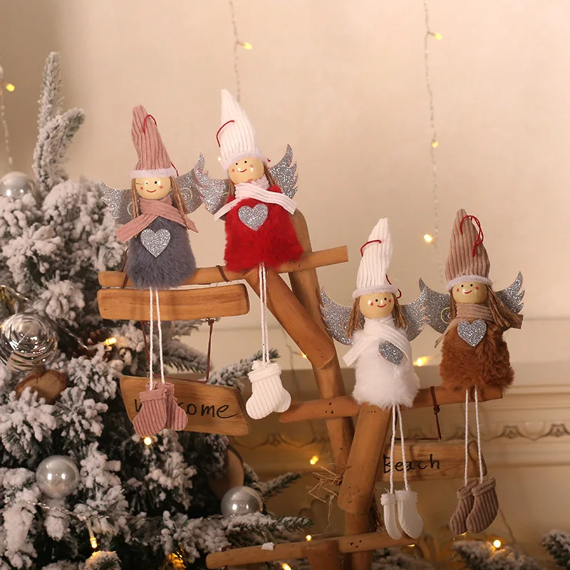 Рождественские украшения милые плюшевые куклы Ангела украшения для рождественской елки кулон рождественские украшения для дома рождественские подарки для детей