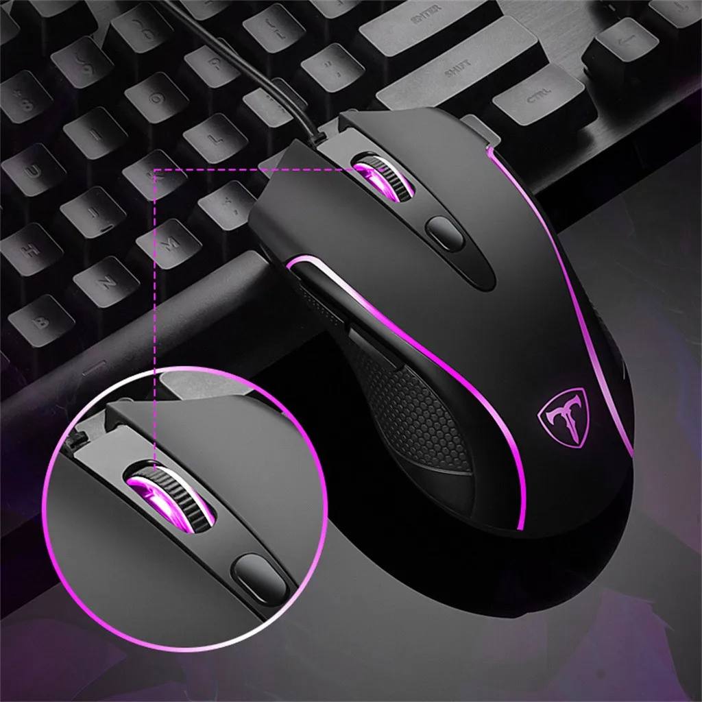 VOBERRY USB кабель мышь Эргономическая мышь 6 Режим подсветки до 3500 dpi RGB кабель игровая офисная прецизионная мышь 819#2