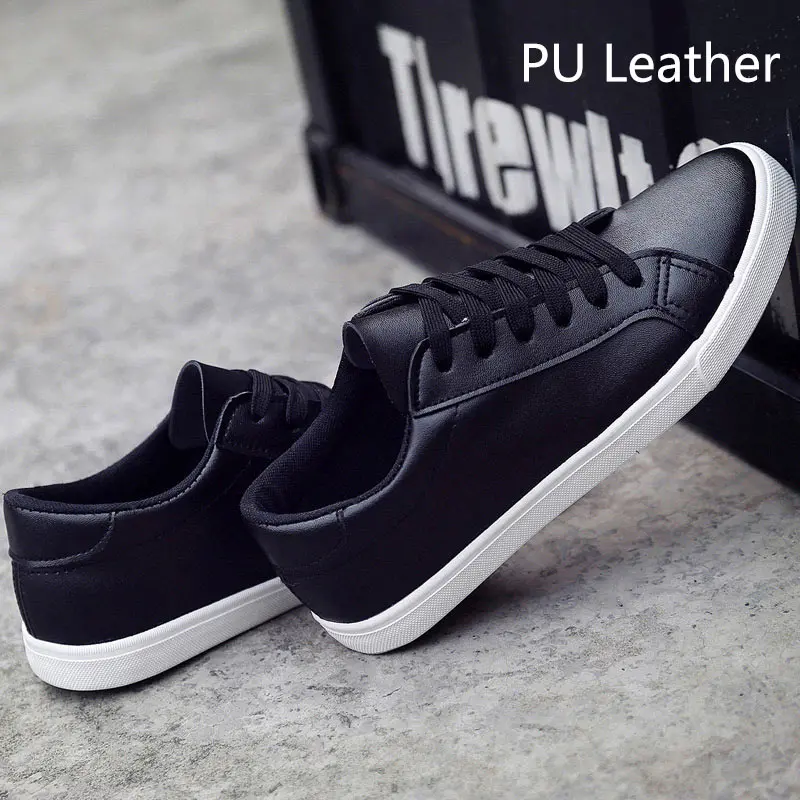 Black pu Новинка года; сезон весна; tenis feminino; белые туфли на шнуровке; женская однотонная обувь из искусственной кожи; повседневная женская обувь; кроссовки - Цвет: Black pu