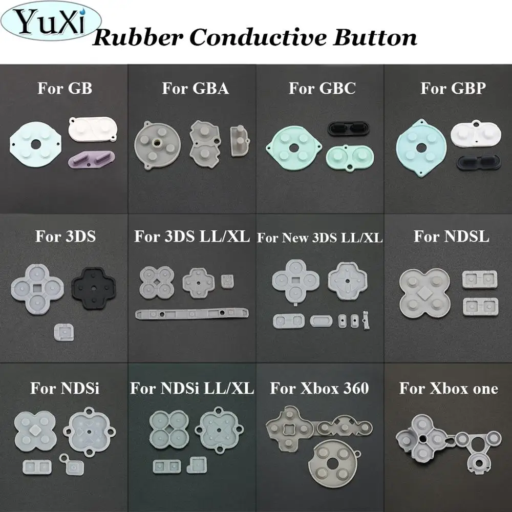 

YuXi Silicone Conductive Rubber Adhesive Button Pad Keypads for GBA SP GBC GBP GB for 3DS LL XL for NDSL NDSi for Xbox one/360
