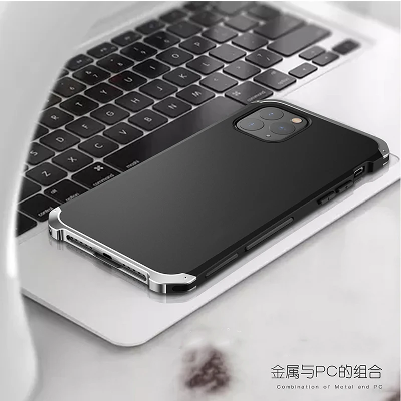 Текстурированная анти-осенняя Металлическая Рамка PC задняя для iPhone 11 Pro Max iPhone11 алюминиевый сплав бампер чехол Note 6 Pro крышка с подарком