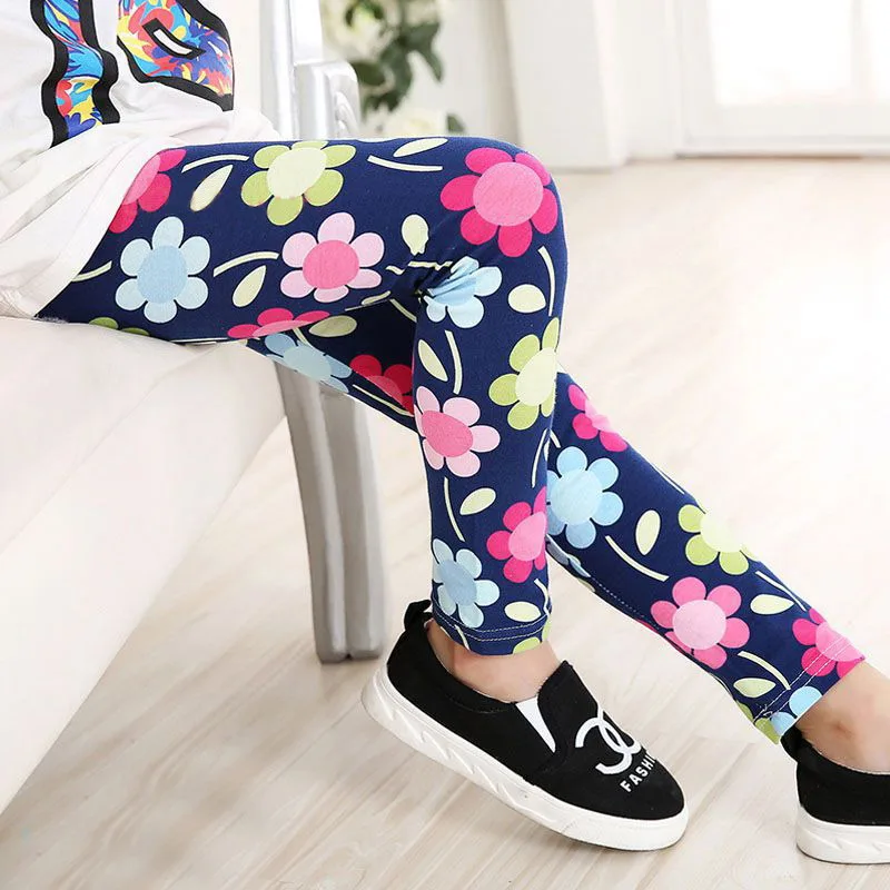 Kids Girls Leggings Children Cotton Trousers 2-10 Years Girl Spring Summer Thin Clothing Kids Floral Printing Pants girls pants kids pants girls trousers