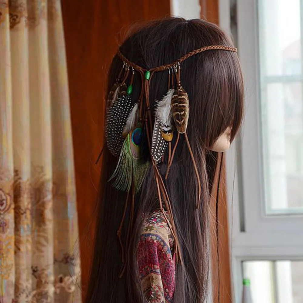 Trendy Headband Perfect Peacock Feather Beauty Cute Available Special headwear