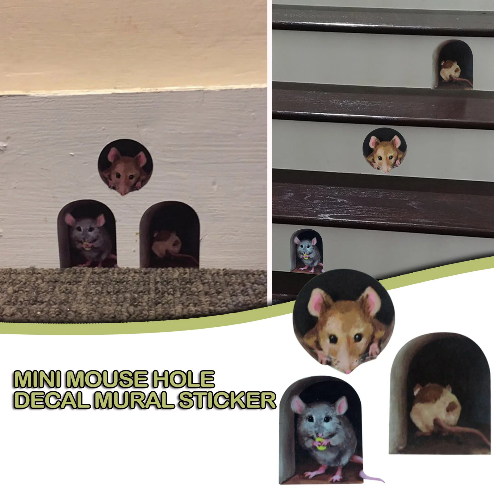 3d творческие миниатюрные Мышь наклейка с отверстием росписи уникальная для
