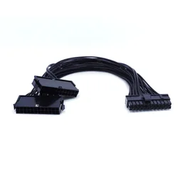 Câble d'Alimentation Double PSU ATX Mining, Cordon d'Extension pour Ordinateur Litecoin, 32 cm, 24 Broches, Double PSU, Puissance de Démarrage Synchrone, Dernier Modèle 