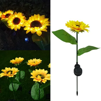 

2pcs LED Outdoor Waterproof Lawn Landscape Lamp Sumflower Solar Garden Yard Solar Lights Street Decoration Lights Dropshipping
