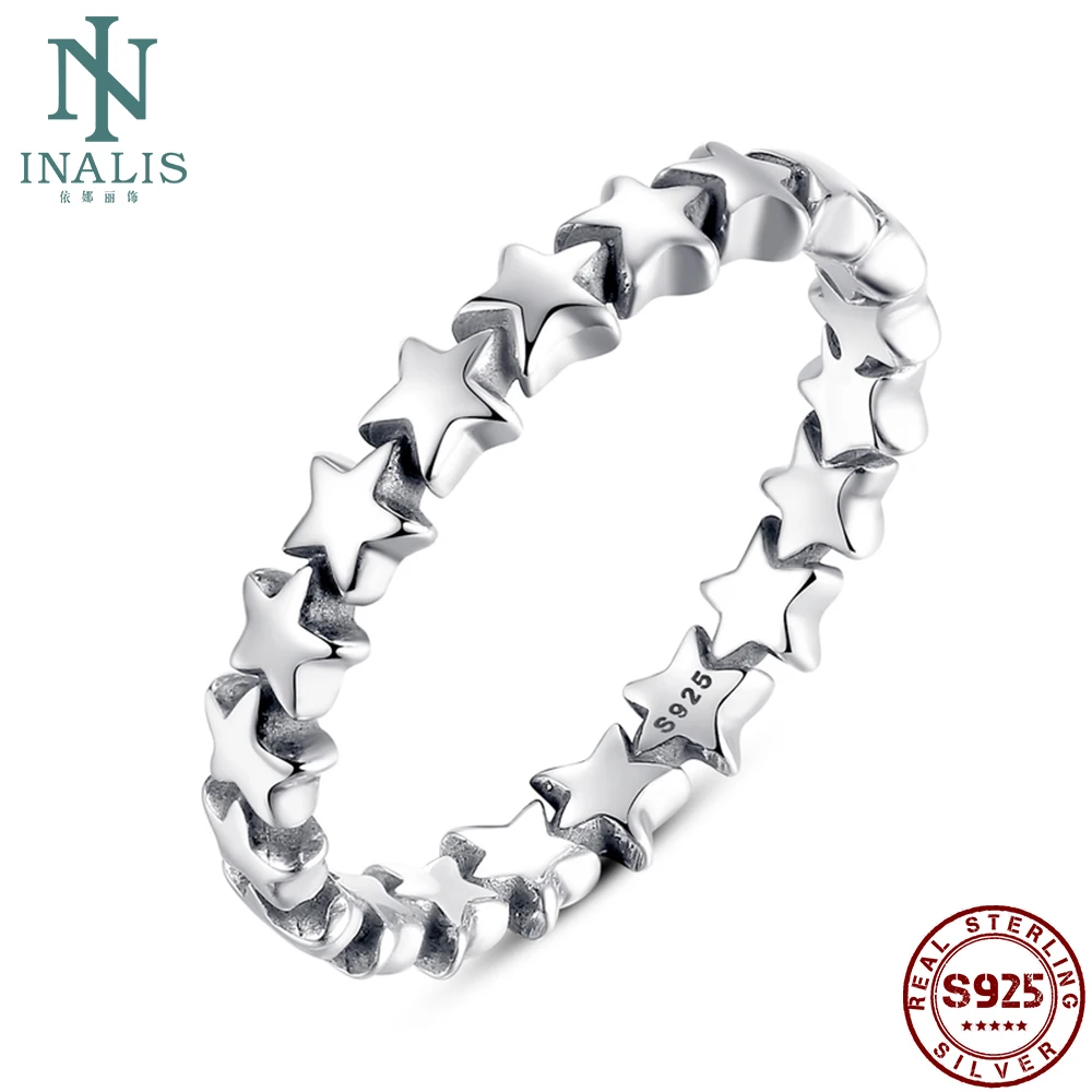 INALIS горячая Распродажа серебряное 925 кольцо на палец с пентаграммой для женщин Свадебное 925 пробы Серебряное ювелирное изделие горячая распродажа