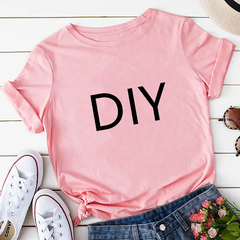 Women Customize T-shirt White Pink Grey Yellow Black T-shirt Women's DIY customer t-shirt Wholesale,Drop Ship long sleeve t shirts Tees